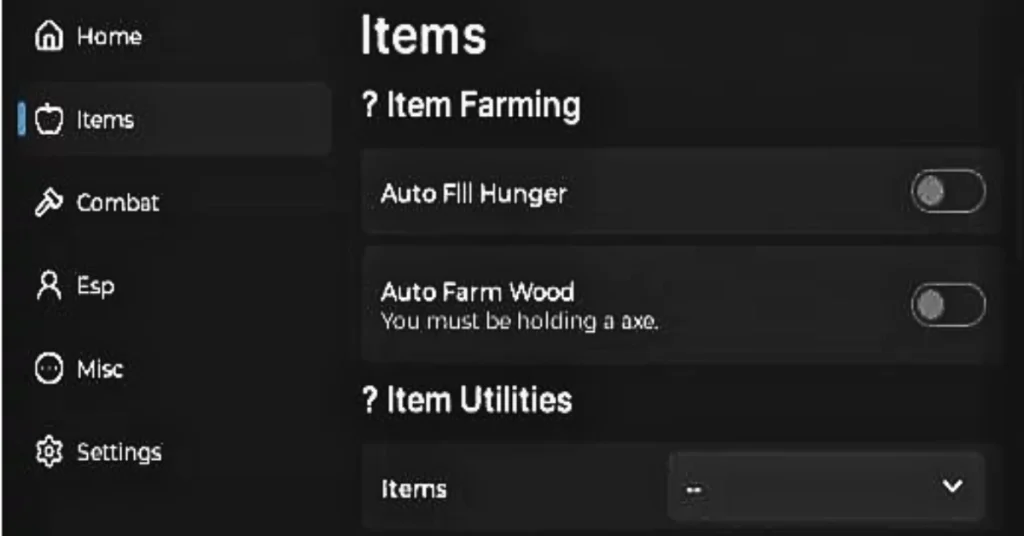 Auto Farm Item, ESP, Auto Combat