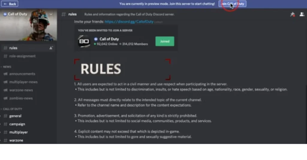 Accept the server rules.